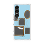 プレミアムスクエアケース with SnapMag［ Photo Frames - Light Blue ］
