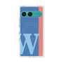 プレミアムスクエアケース with SnapMag［ オリジナル - initial color line - W blue ］