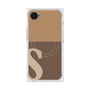 プレミアムスクエアケース with SnapMag［ オリジナル - initial two tone - S brown ］