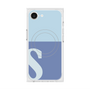 プレミアムスクエアケース with SnapMag［ オリジナル - initial two tone - S blue ］