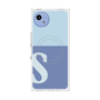 プレミアムスクエアケース with SnapMag［ オリジナル - initial two tone - S blue ］