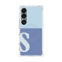 プレミアムスクエアケース with SnapMag［ オリジナル - initial two tone - S blue ］