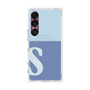 プレミアムスクエアケース with SnapMag［ オリジナル - initial two tone - S blue ］