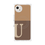 プレミアムスクエアケース with SnapMag［ オリジナル - initial two tone - U brown ］