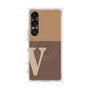 プレミアムスクエアケース with SnapMag［ オリジナル - initial two tone - V brown ］