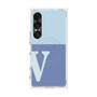 プレミアムスクエアケース with SnapMag［ オリジナル - initial two tone - V blue ］