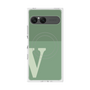 プレミアムスクエアケース with SnapMag［ オリジナル - initial two tone - V green ］