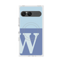 プレミアムスクエアケース with SnapMag［ オリジナル - initial two tone - W blue ］