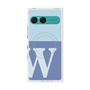 プレミアムスクエアケース with SnapMag［ オリジナル - initial two tone - W blue ］