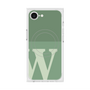プレミアムスクエアケース with SnapMag［ オリジナル - initial two tone - W green ］