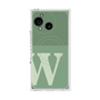 プレミアムスクエアケース with SnapMag［ オリジナル - initial two tone - W green ］