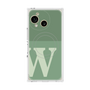 プレミアムスクエアケース with SnapMag［ オリジナル - initial two tone - W green ］