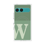プレミアムスクエアケース with SnapMag［ オリジナル - initial two tone - W green ］