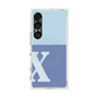 プレミアムスクエアケース with SnapMag［ オリジナル - initial two tone - X blue ］