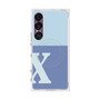 プレミアムスクエアケース with SnapMag［ オリジナル - initial two tone - X blue ］