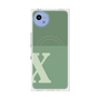 プレミアムスクエアケース with SnapMag［ オリジナル - initial two tone - X green ］