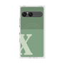 プレミアムスクエアケース with SnapMag［ オリジナル - initial two tone - X green ］
