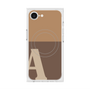プレミアムスクエアケース with SnapMag［ オリジナル - initial two tone - A brown ］