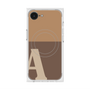 プレミアムスクエアケース with SnapMag［ オリジナル - initial two tone - A brown ］