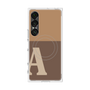 プレミアムスクエアケース with SnapMag［ オリジナル - initial two tone - A brown ］