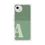 プレミアムスクエアケース with SnapMag［ オリジナル - initial two tone - A green ］