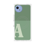 プレミアムスクエアケース with SnapMag［ オリジナル - initial two tone - A green ］
