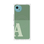 プレミアムスクエアケース with SnapMag［ オリジナル - initial two tone - A green ］