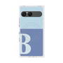 プレミアムスクエアケース with SnapMag［ オリジナル - initial two tone - B blue ］