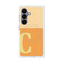プレミアムスクエアケース with SnapMag［ オリジナル - initial two tone - C orange ］