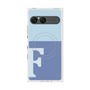 プレミアムスクエアケース with SnapMag［ オリジナル - initial two tone - F blue ］