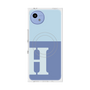 プレミアムスクエアケース with SnapMag［ オリジナル - initial two tone - H blue ］