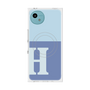 プレミアムスクエアケース with SnapMag［ オリジナル - initial two tone - H blue ］