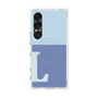 プレミアムスクエアケース with SnapMag［ オリジナル - initial two tone - L blue ］