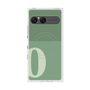 プレミアムスクエアケース with SnapMag［ オリジナル - initial two tone - O green ］