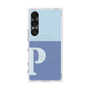 プレミアムスクエアケース with SnapMag［ オリジナル - initial two tone - P blue ］