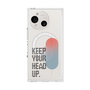 プレミアムスクエアケース with SnapMag［ オリジナル - ドットオーバーレイ - KEEP YOUR HEAD UP/A ］