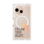 プレミアムスクエアケース with SnapMag［ オリジナル - ドットオーバーレイ - FOLLOW YOUR HEART/A ］