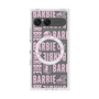 プレミアムスクエアケース with SnapMag［ Barbie - ロゴパターン3 - クリア ］