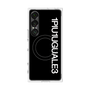 プレミアムスクエアケース with SnapMag［ 1PIU1UGUALE3 - ロゴ vertical - ブラック ］
