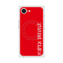 プレミアムスクエアケース with SnapMag［ SUPER PRIVATE - ロゴ - Red ］