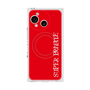 プレミアムスクエアケース with SnapMag［ SUPER PRIVATE - ロゴ - Red ］