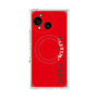 プレミアムスクエアケース with SnapMag［ SUPER PRIVATE - ロゴ - Red ］