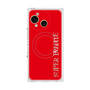 プレミアムスクエアケース with SnapMag［ SUPER PRIVATE - ロゴ - Red ］