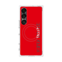 プレミアムスクエアケース with SnapMag［ SUPER PRIVATE - ロゴ - Red ］