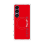 プレミアムスクエアケース with SnapMag［ SUPER PRIVATE - ロゴ - Red ］