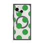 プレミアムスクエアケース with SnapMag［ シンプルドット - Green ］