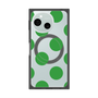 プレミアムスクエアケース with SnapMag［ シンプルドット - Green ］