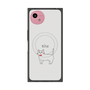 プレミアムスクエアケース with SnapMag［ 蝶ネクタイねこ - White ］