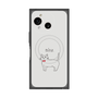 プレミアムスクエアケース with SnapMag［ 蝶ネクタイねこ - White ］
