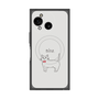 プレミアムスクエアケース with SnapMag［ 蝶ネクタイねこ - White ］